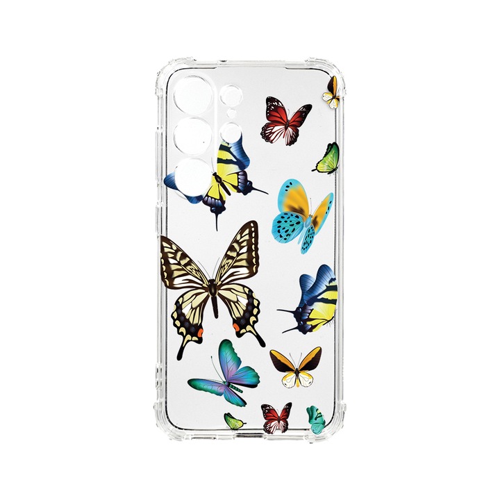 Husa BestCase® Anti Shock 1.5MM, Compatibila Cu Samsung Galaxy S23 Ultra, Beautiful Color Butterflies, Rezistenta La Socuri, Protectie Camera, AS 992