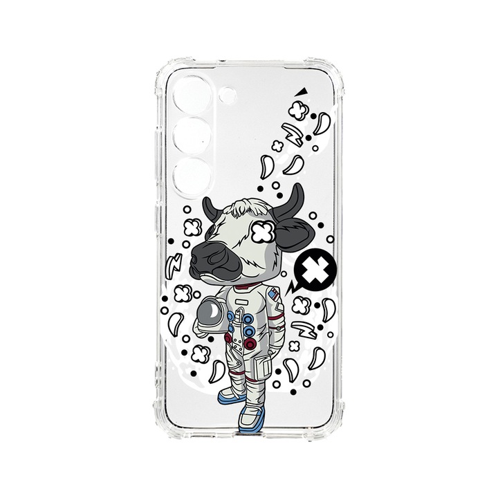 Husa BestCase® Anti Shock 1.5MM, Compatibila Cu Samsung Galaxy S23 Plus, Cow Astronaut, Rezistenta La Socuri, Protectie Camera, AS 976