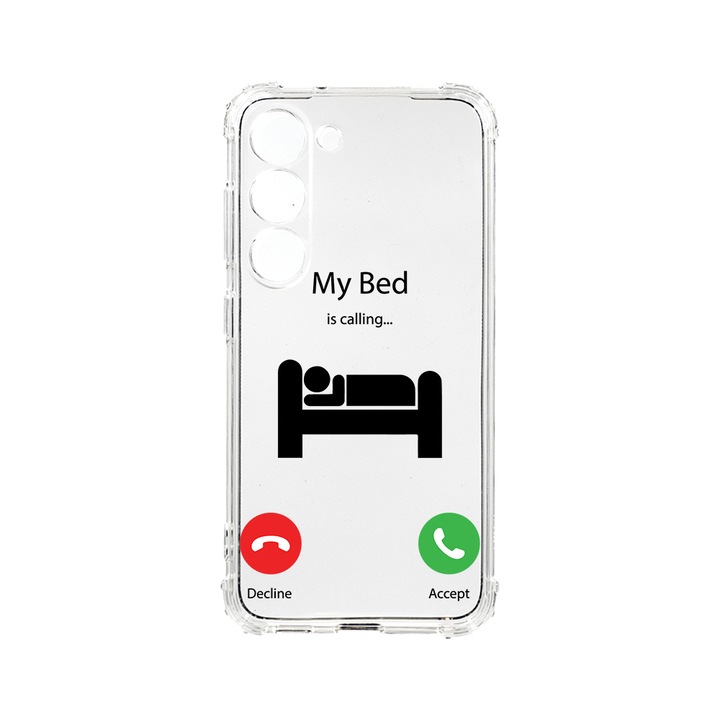 BestCase Strapabíró Anti Shock Telefontok Samsung Galaxy S23, My Bed Is Calling, Kamera védő, Military Grade Drop Protection, AS 945
