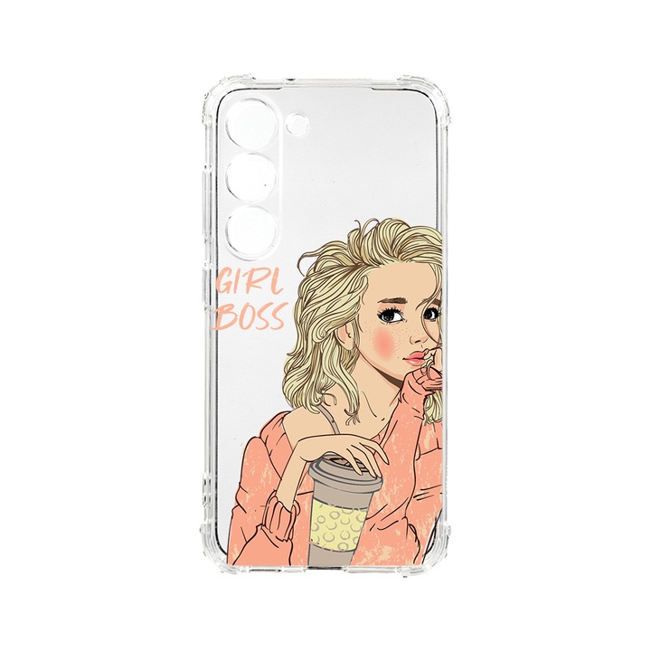 Husa BestCase® Anti Shock 1.5MM, Compatibila Cu Samsung Galaxy S23, Girl Boss, Rezistenta La Socuri, Protectie Camera, AS 1009