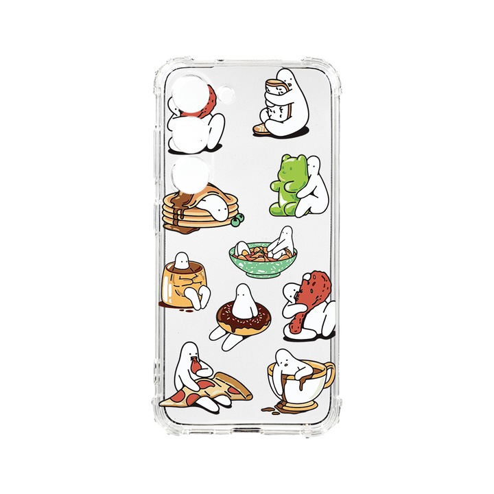 BestCase Strapabíró Anti Shock Telefontok Samsung Galaxy S23, Eating Is My Hobby, Kamera védő, Military Grade Drop Protection, AS 1018