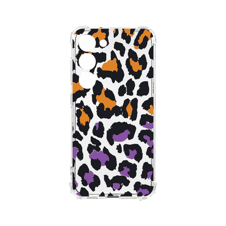 Husa BestCase® Anti Shock 1.5MM, Compatibila Cu Samsung Galaxy S23 Plus, Lila Leopard Pattern, Rezistenta La Socuri, Protectie Camera, AS 1035