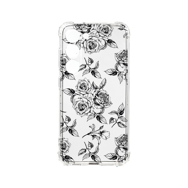 Husa BestCase® Anti Shock 1.5MM, Compatibila Cu Samsung Galaxy S23 Plus, Black Roses, Rezistenta La Socuri, Protectie Camera, AS 1045
