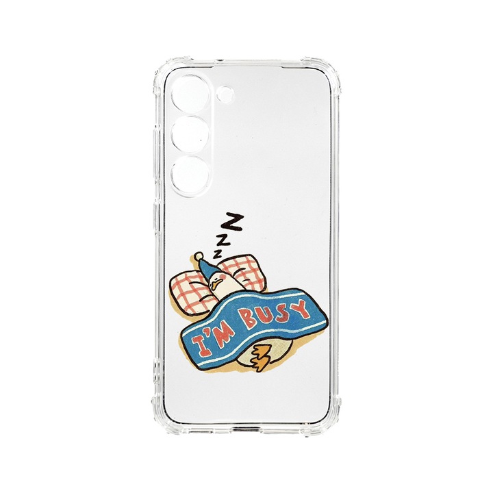 Husa BestCase® Anti Shock 1.5MM, Compatibila Cu Samsung Galaxy S23, I'm Busy, Rezistenta La Socuri, Protectie Camera, AS 1016