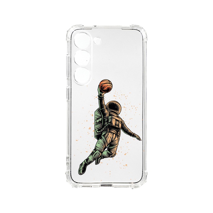 Husa BestCase® Anti Shock 1.5MM, Compatibila Cu Samsung Galaxy S23, Astronaut Basketball, Rezistenta La Socuri, Protectie Camera, AS 1003