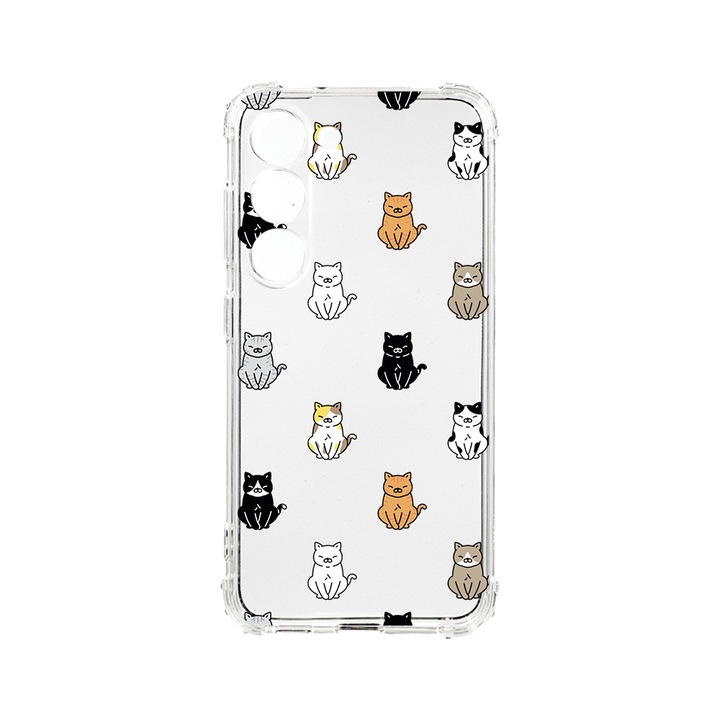 Husa BestCase® Anti Shock 1.5MM, Compatibila Cu Samsung Galaxy S23 Plus, Cat Pattern, Rezistenta La Socuri, Protectie Camera, AS 1027