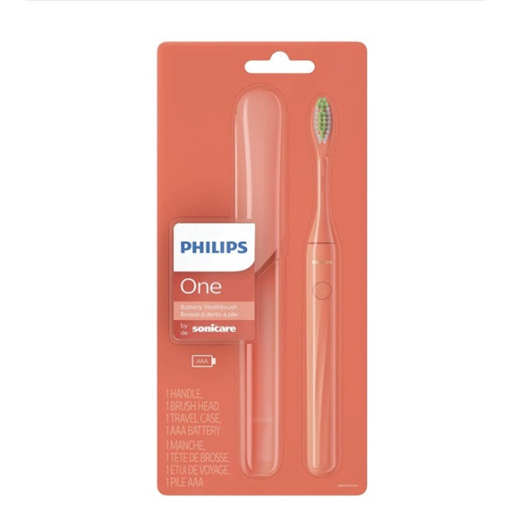 Periuta de dinti cu baterie Philips One by Sonicare HY1100/01, 13000 Microvibratii/minut, Functii SmartTImer si QuadPacer, 1 cap de periaj, Toc de transport, Miami