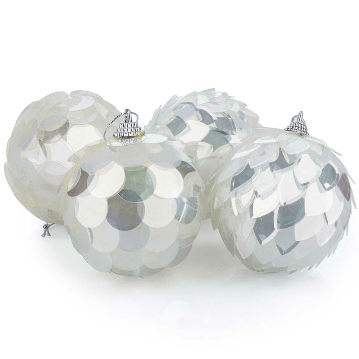 Set 12 globuri Craciun, H&S, Polispuma, Multicolor