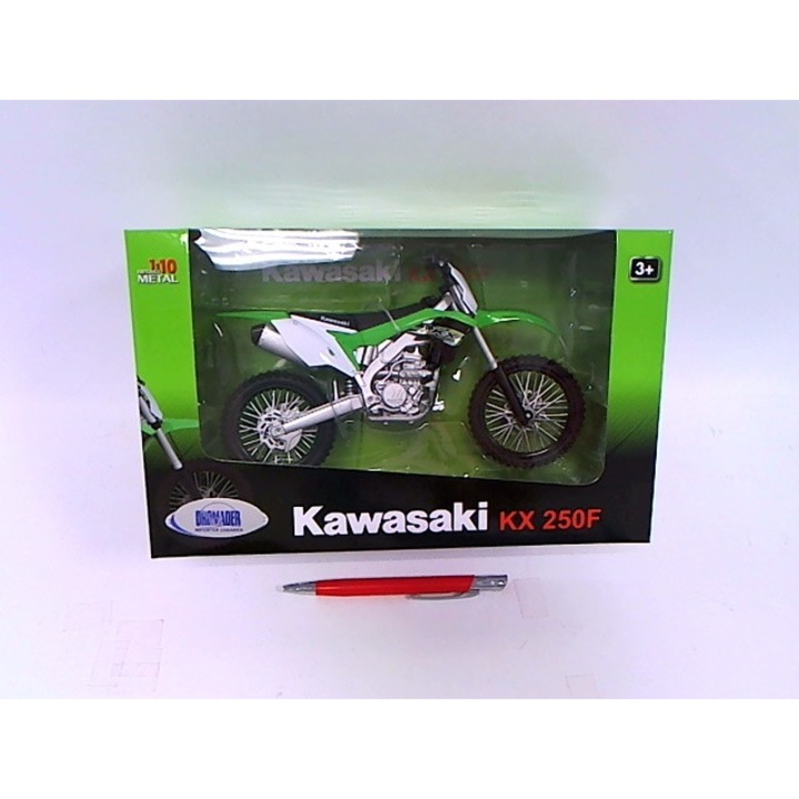 Motorkerékpár, Welly, 1:10, Kawasaki, zöld