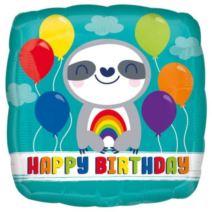 Fólia lufi 18", "Boldog születésnapot" Lenes szivárvánnyal.
