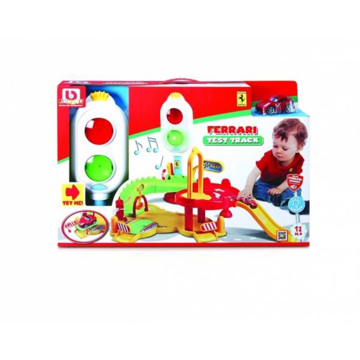 Pálya közlekedési lámpákkal és Ferrarival, 39,5 x 59,5 x 9,5 cm, +1 év, Multicolor