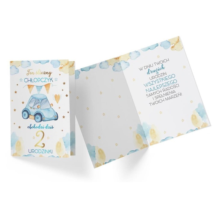 Felicitare de zi de nastere, 2 ani, Multicolor