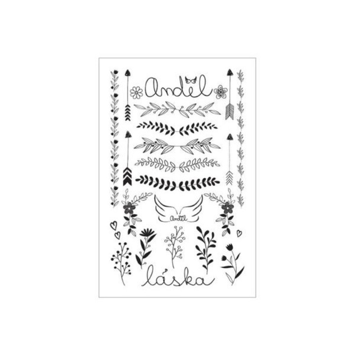 Детски татуировки, Пластмасови, 13 х 8,5 см, Черни