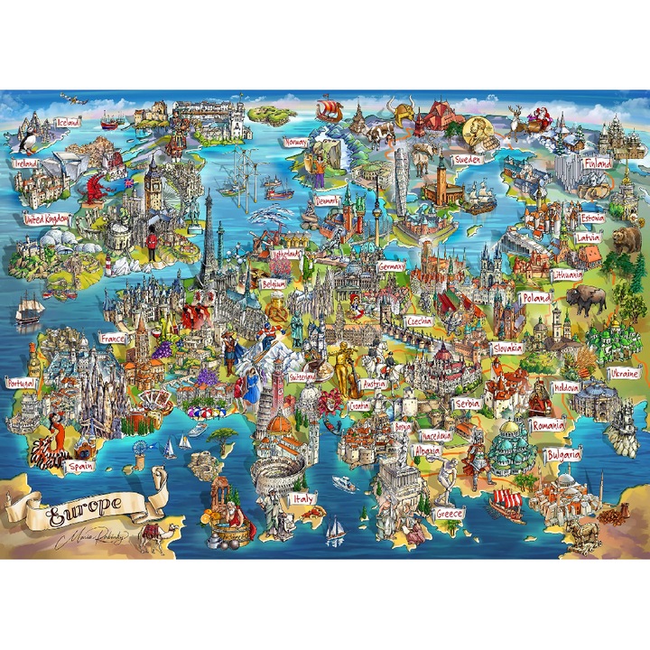 Puzzle Gibsons din 1000 de piese - Explorand Europa
