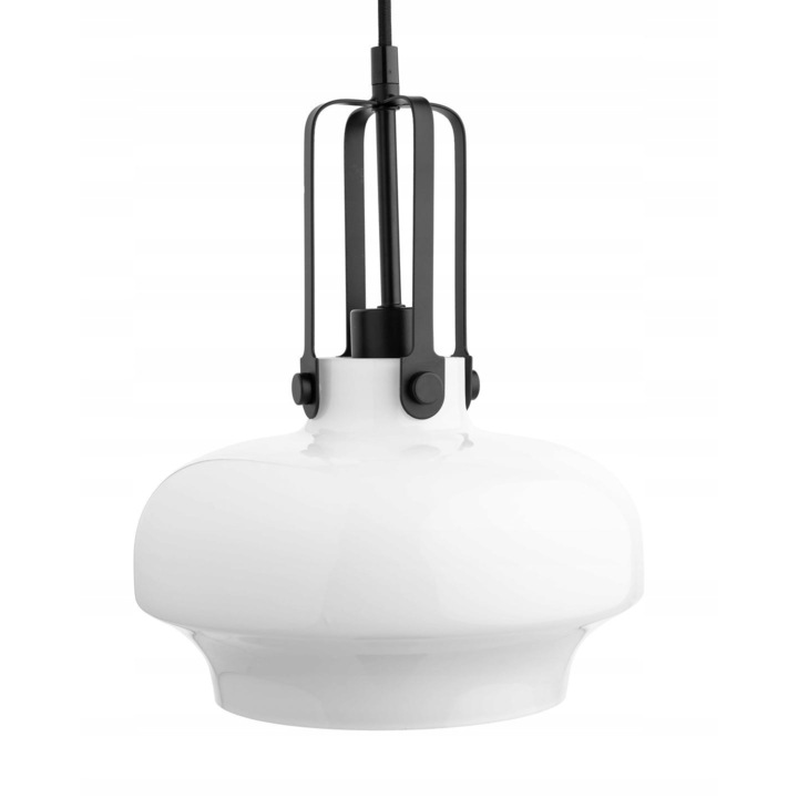 Lampa suspendata, Ledigo, Sticla, E27, Alb