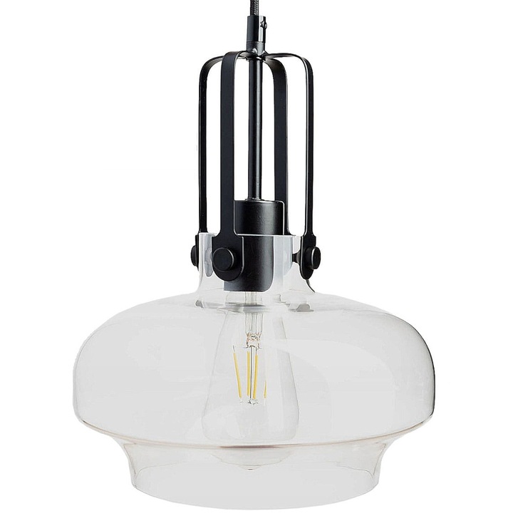 Lampa suspendata, Ledigo, Sticla, E27, Transparent
