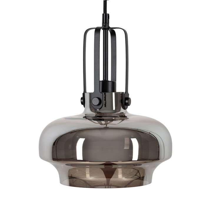 Lampa suspendata, Ledigo, Sticla, E27, Gri