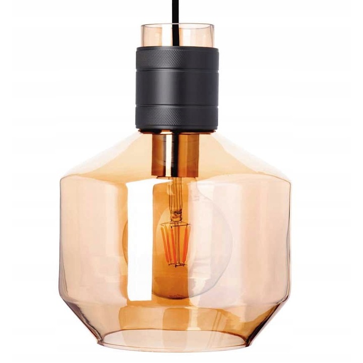 Lampa suspendata, Ledigo, Sticla, E27, Transparent