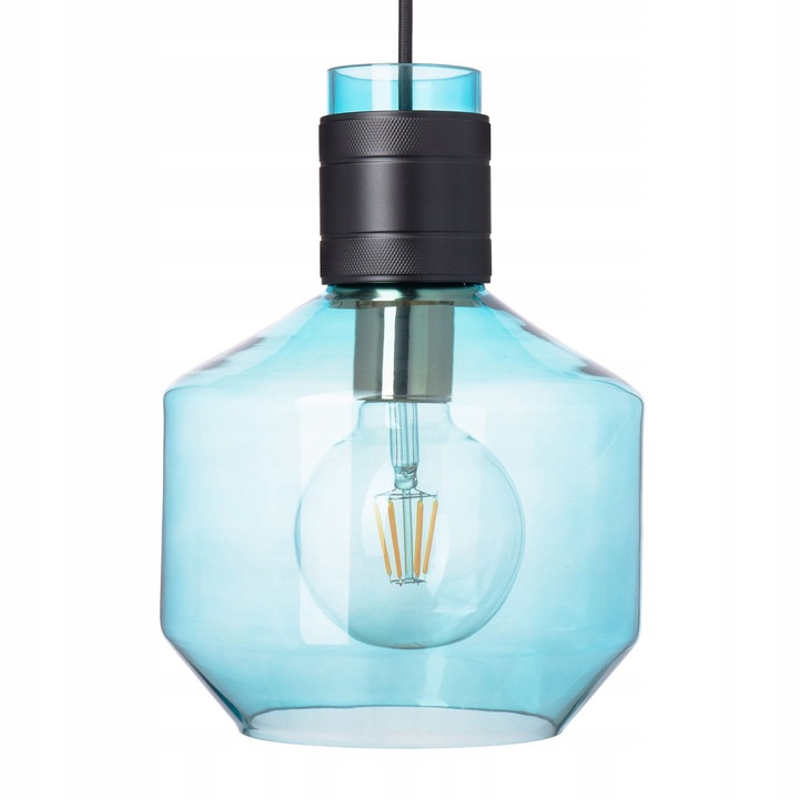 Lampa suspendata, Ledigo, Sticla, E27, Transparent