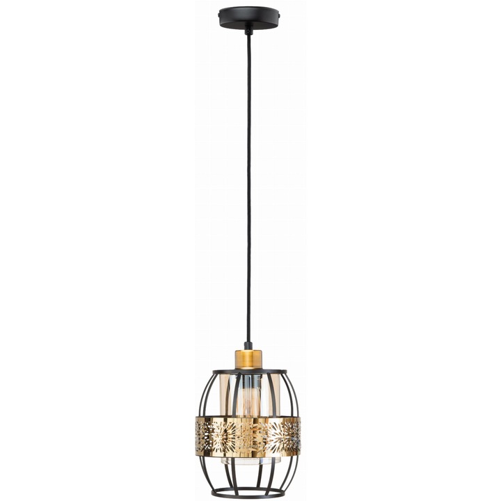 Lampa suspendata, Ledigo, Metal, E27, Negru