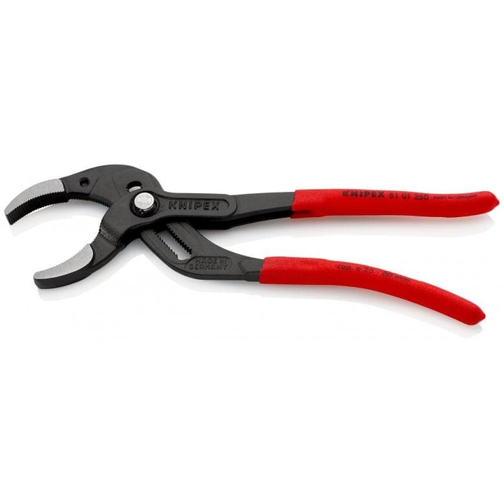 Cleste papagal pentru tevi rotunde Knipex, suprafata bonderizata si manere acoperite cu plastic, 250 mm