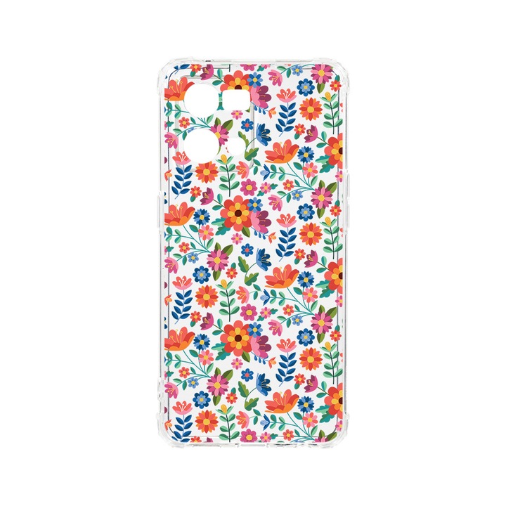 Husa BestCase® Anti Shock 1.5MM, Compatibila Cu OPPO Reno 7 4G, Flower Pattern, Rezistenta La Socuri, Protectie Camera, AS 953