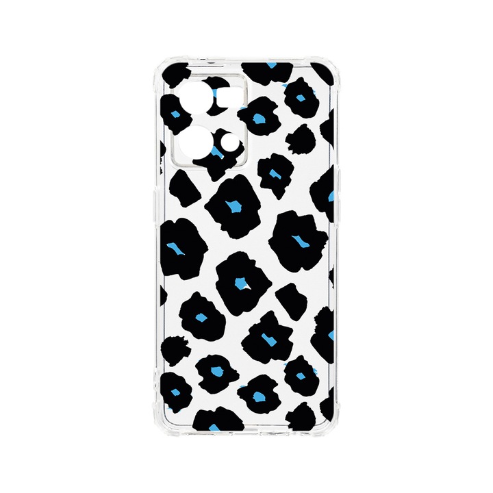 Husa BestCase® Anti Shock 1.5MM, Compatibila Cu OPPO Reno 7 4G, Blue Leopard Pattern, Rezistenta La Socuri, Protectie Camera, AS 1039