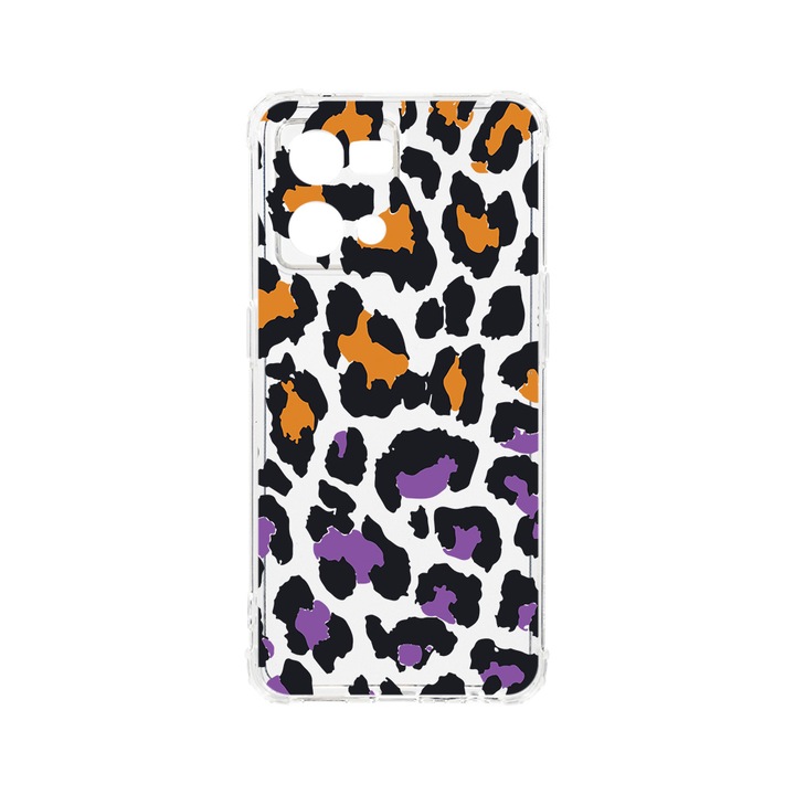 Husa BestCase® Anti Shock 1.5MM, Compatibila Cu OPPO Reno 7 4G, Lila Leopard Pattern, Rezistenta La Socuri, Protectie Camera, AS 1035
