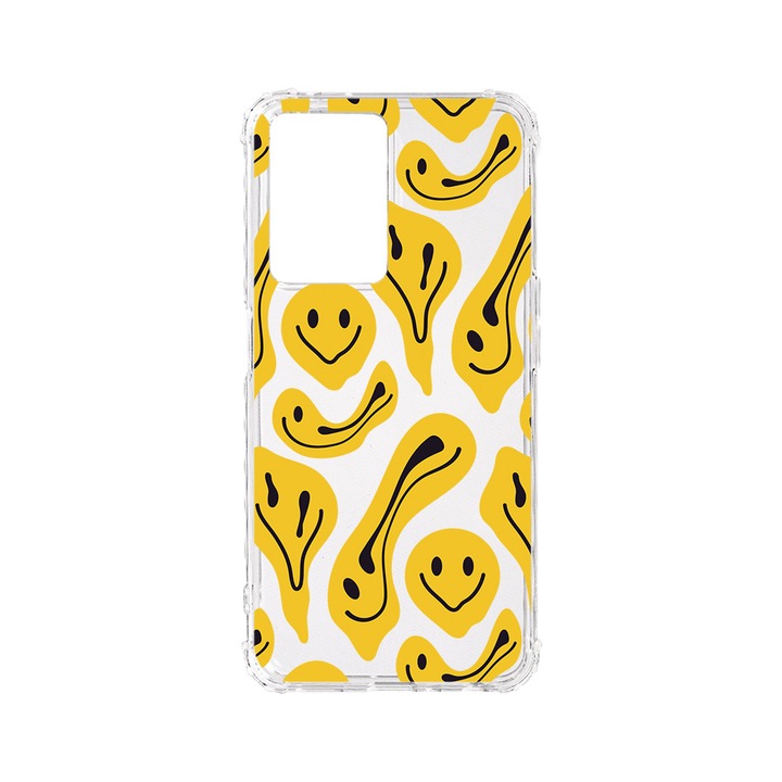 Husa BestCase® Anti Shock 1.5MM, Compatibila Cu OPPO A57 4G / A57 5G, Yellow Acid Smiley, Rezistenta La Socuri, Protectie Camera, AS 1052