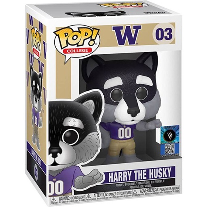 Funko POP! College UW Harry The Husky 03, szobrocska, 10cm