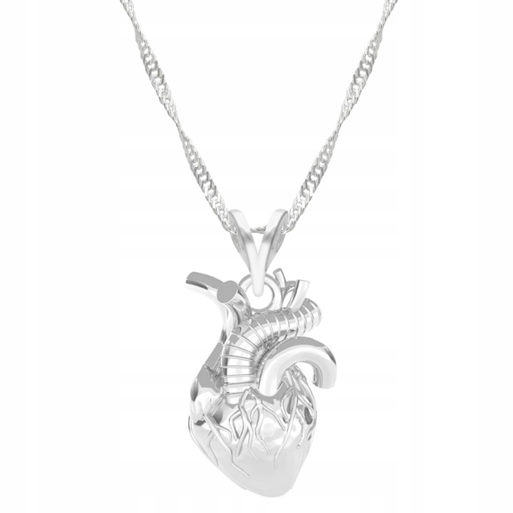 Colier, Larezo, Inima anatomica 1, argint 925, 45 cm