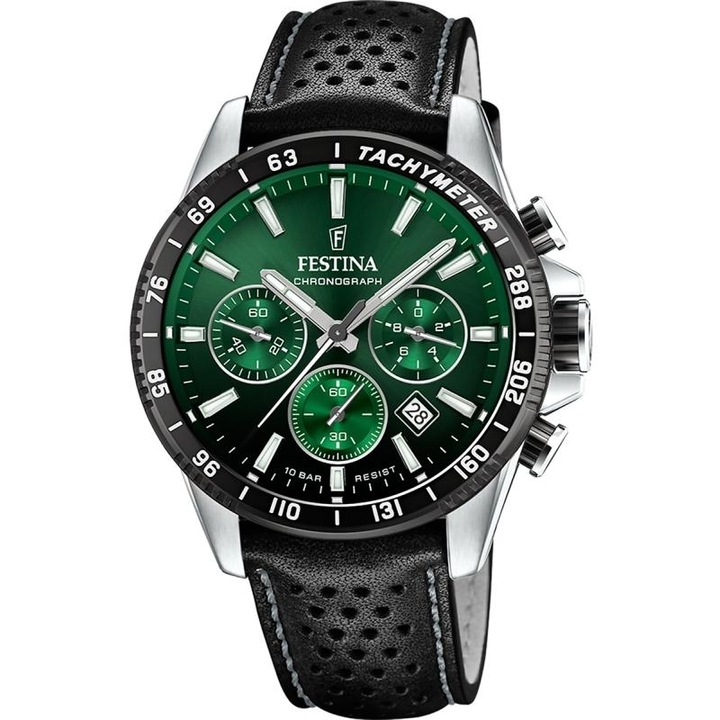 Ceas barbatesc Festina F20561/5 Quartz Argintiu, Verde, Negru
