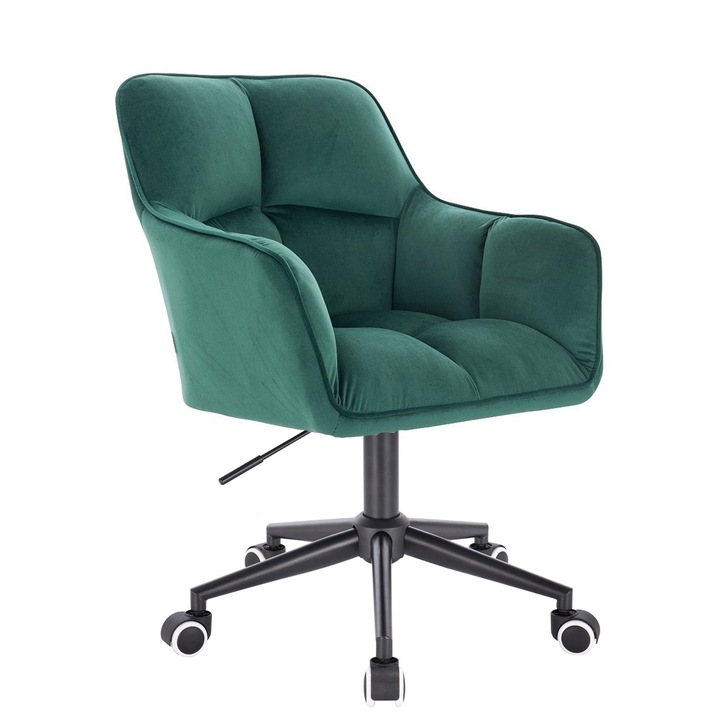 Scaun de birou, Votana, HR550K, Catifea, Baza Neagra, Verde