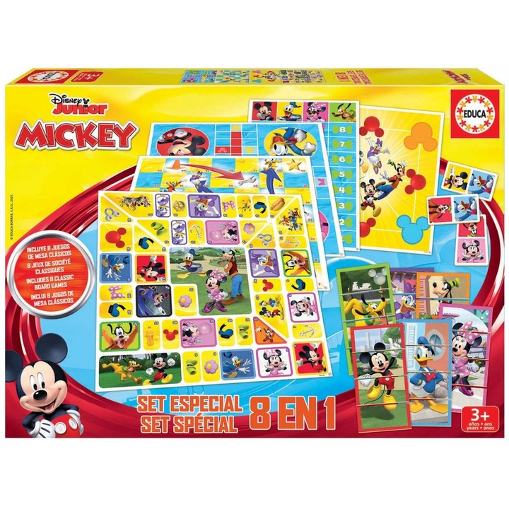 Mickey és barátai társasjáték-készlet, 8 darabos