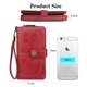 Portofel dama, Darklove, Cu blocare RFID, Piele naturala, Portofel lung de mare capacitate cu fermoar, Telefonul Holder Ambreiaj de calatorie Purse Wristlet portofel, 19 x 11 x 3.5 cm, Rosu