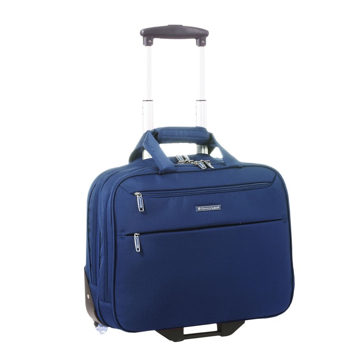 14"-es laptop táska, görgős bőrönd típus, Snowball, SW68140, sötétkék
