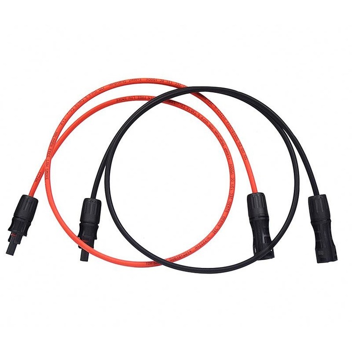 Cablu solar fotovoltaic, set Negru si Rosu 6mm cu protectie UV, 2*5m