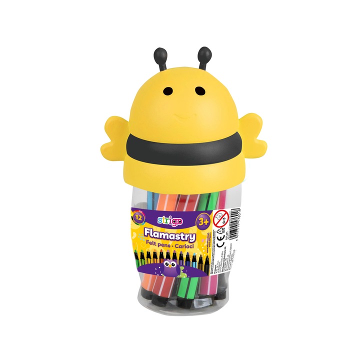 Джъмбо 12 цвята колички за пране, Strigo в кутия Albinuta, жълти