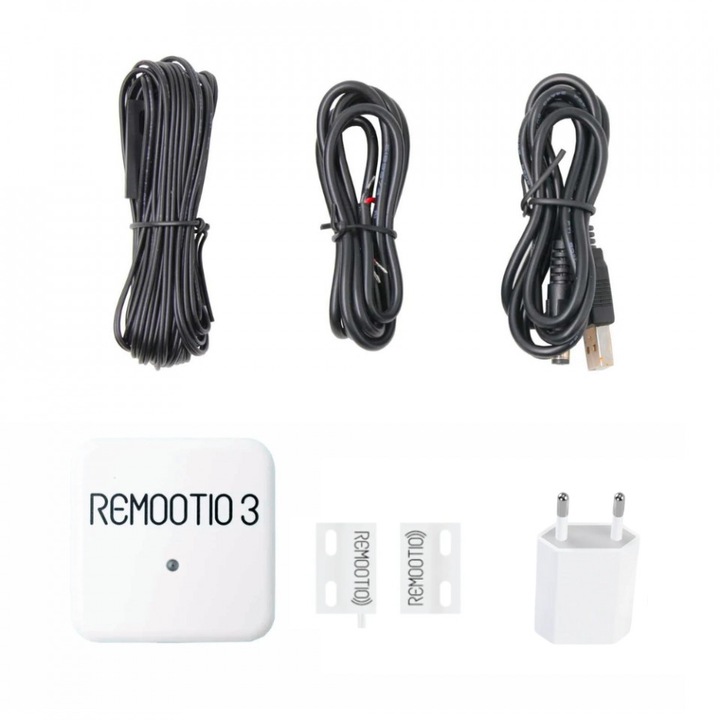 Controler poarta / usa de garaj Bluetooth Remootio 3 + Senzor + Adaptor de retea Multipack, Wi-Fi inteligent