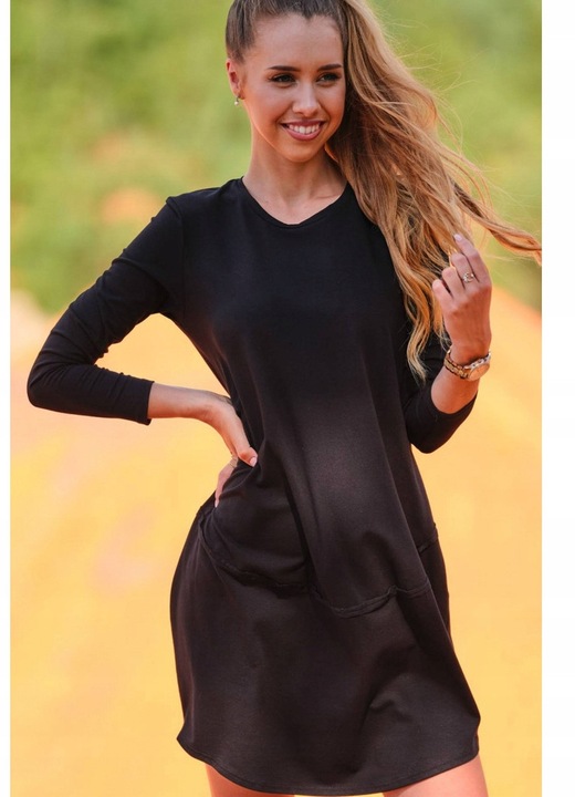 Rochie, InfiniteYou, Bumbac/Lycra, Negru, Negru