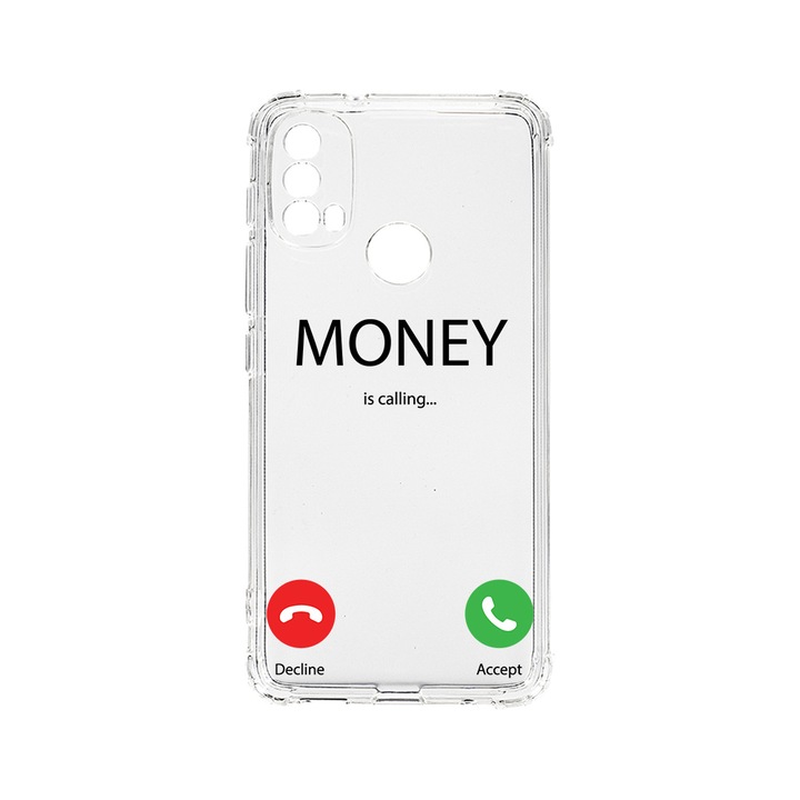 Husa BestCase® Anti Shock 1.5MM, Compatibila Cu Motorola Moto E30, Money Is Calling, Rezistenta La Socuri, Protectie Camera, AS 986