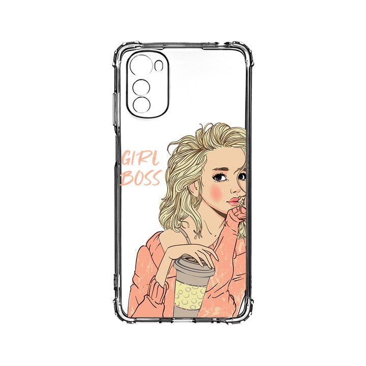 Husa BestCase® Anti Shock 1.5MM, Compatibila Cu Motorola Moto E32, Girl Boss, Rezistenta La Socuri, Protectie Camera, AS 1009