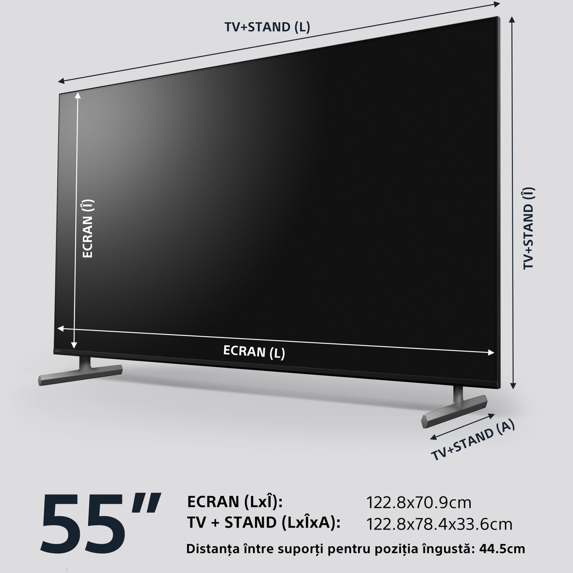 Televizor Sony BRAVIA LED 55X85L, 139 cm, Smart Google TV, 4K Ultra HD, 100Hz, Clasa F