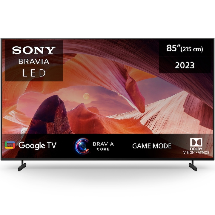 Televizor Sony BRAVIA LED 85X80L, 215 cm, Smart Google TV, 4K Ultra HD, Clasa F (Model 2023)