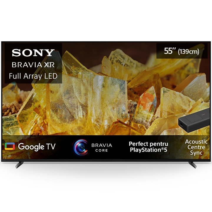 Televizor Sony BRAVIA LED 55X90L, 139 cm, Smart Google TV, 4K Ultra HD, 100 Hz, Clasa G