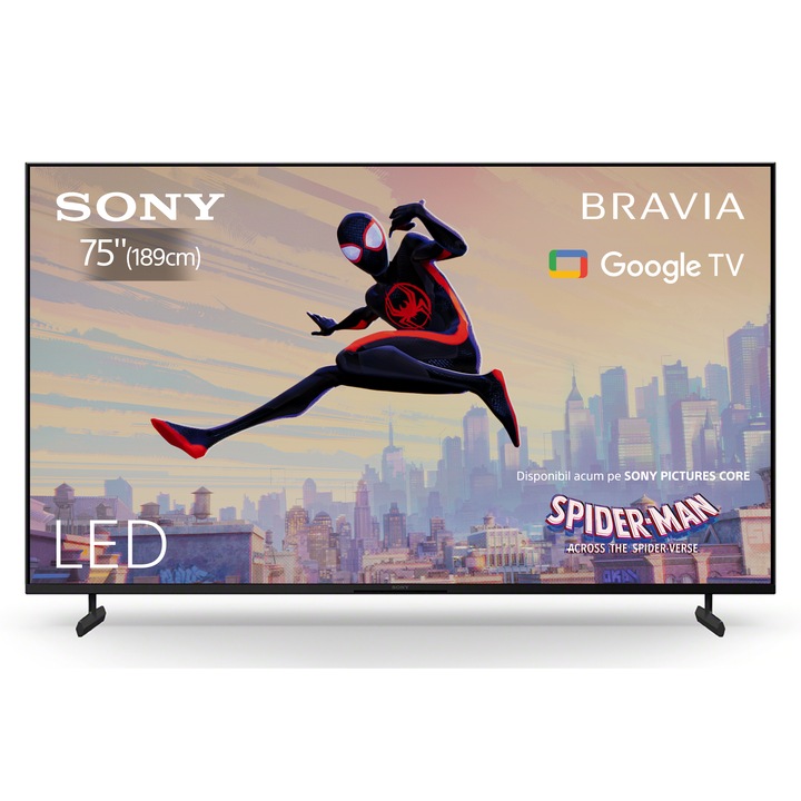 Телевизор Sony BRAVIA LED 75X80L, 75" (189 см), Smart Google TV, 4K Ultra HD, Клас F
