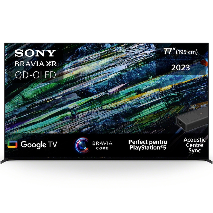 Televizor Sony BRAVIA OLED 77A95L, 195 cm, Smart Google TV, 4K Ultra HD, 100 Hz, Clasa G (Model 2023)