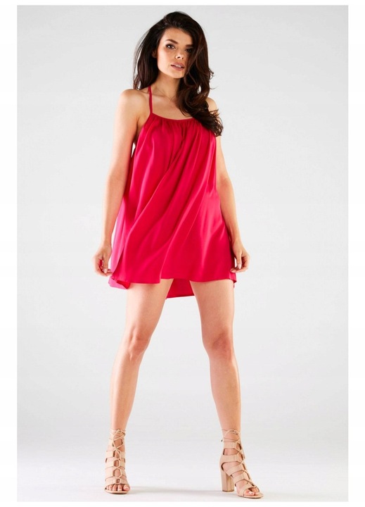 Scurta Rochie Fara maneca Rotound Galben A427, Fucsia