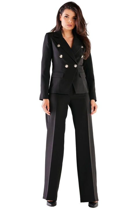 Női nadrág, Awama, poliészter, bézs, Fekete, XL