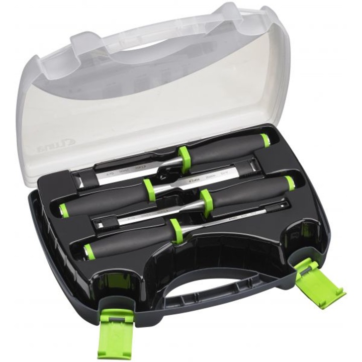 Комплект плоски длета, Luna, 4 броя, 6x12x20x25 мм, 262 мм, 70x250x350 мм